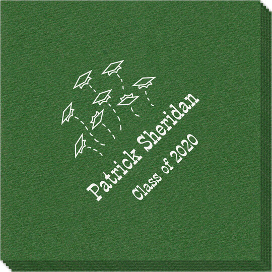 Hat Toss Graduation Linen Like Napkins